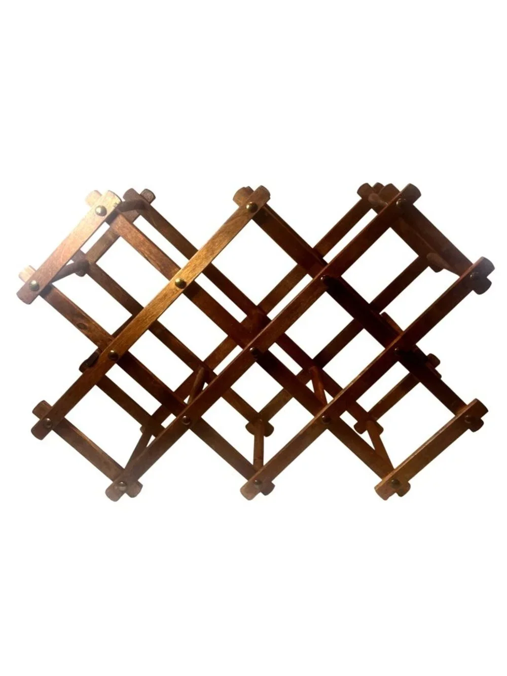 Expandable Wooden Wine Racks or Towel Holders Dark Brown and Light Finish Compac